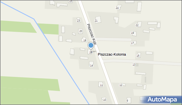 Piszczac-Kolonia, Piszczac-Kolonia, 16, mapa Piszczac-Kolonia