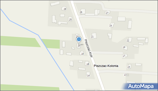 Piszczac-Kolonia, Piszczac-Kolonia, 20, mapa Piszczac-Kolonia