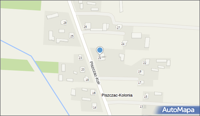 Piszczac-Kolonia, Piszczac-Kolonia, 21, mapa Piszczac-Kolonia