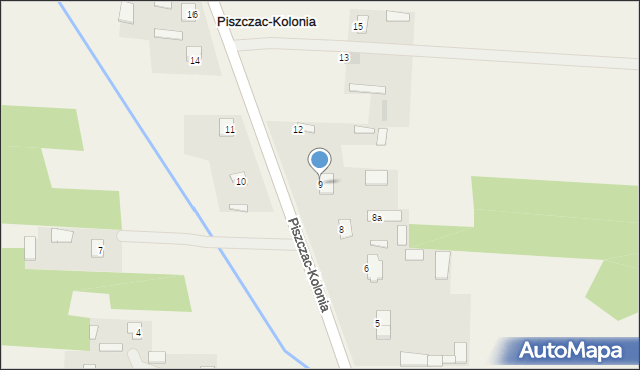 Piszczac-Kolonia, Piszczac-Kolonia, 9, mapa Piszczac-Kolonia