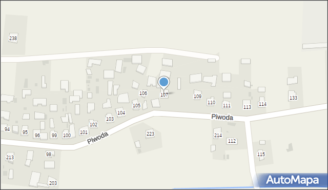 Piwoda, Piwoda, 107, mapa Piwoda