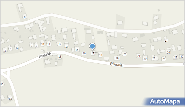Piwoda, Piwoda, 17, mapa Piwoda