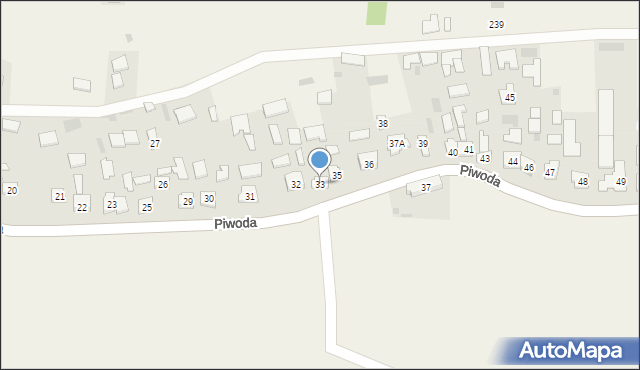 Piwoda, Piwoda, 33, mapa Piwoda