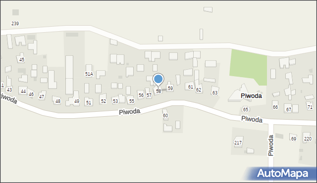 Piwoda, Piwoda, 58, mapa Piwoda