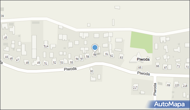 Piwoda, Piwoda, 59, mapa Piwoda