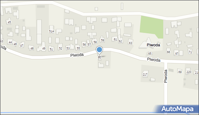 Piwoda, Piwoda, 60, mapa Piwoda