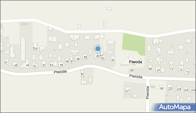 Piwoda, Piwoda, 61, mapa Piwoda