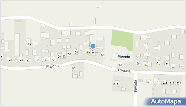 Piwoda, Piwoda, 62, mapa Piwoda