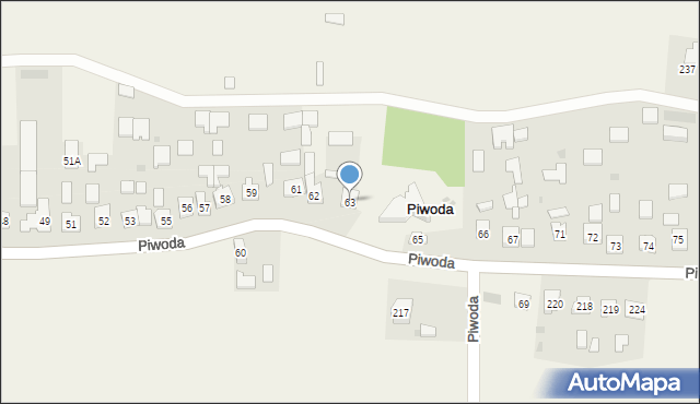 Piwoda, Piwoda, 63, mapa Piwoda