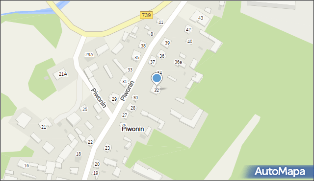 Piwonin, Piwonin, 32, mapa Piwonin