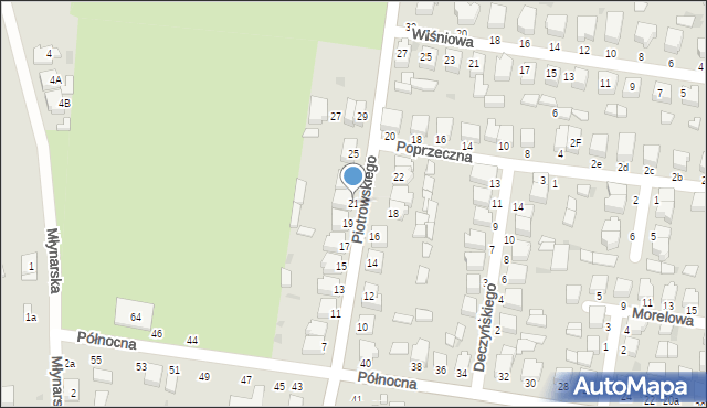 Poddębice, Piotrowskiego, 21, mapa Poddębice