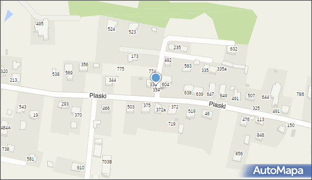 Podłęże, Piaski, 334, mapa Podłęże