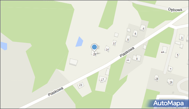 Podzamcze, Piaskowa, 18, mapa Podzamcze