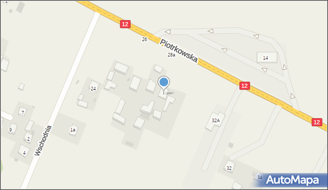 Poniatów, Piotrkowska, 30, mapa Poniatów