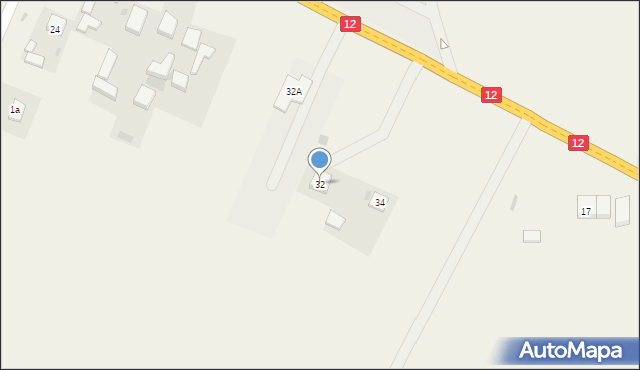 Poniatów, Piotrkowska, 32, mapa Poniatów