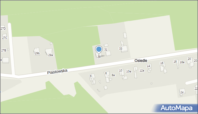 Popielów, Piastowska, 29, mapa Popielów