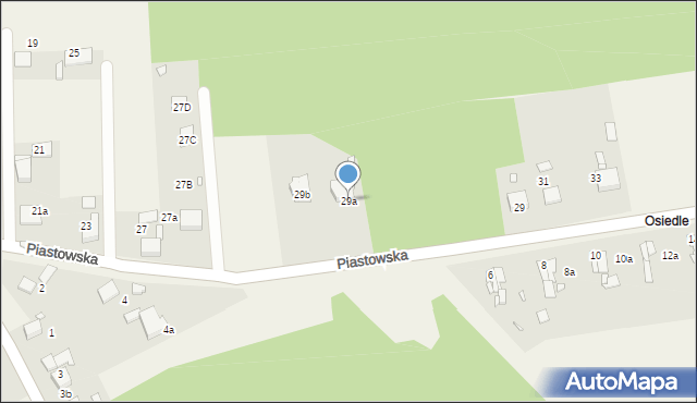 Popielów, Piastowska, 29a, mapa Popielów