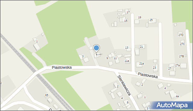 Popielów, Piastowska, 7, mapa Popielów