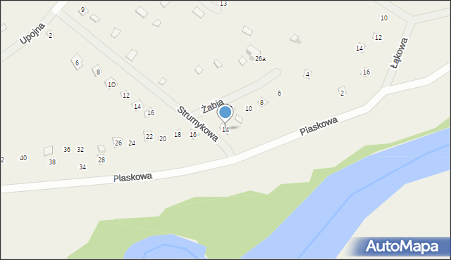 Popowo-Parcele, Piaskowa, 14, mapa Popowo-Parcele