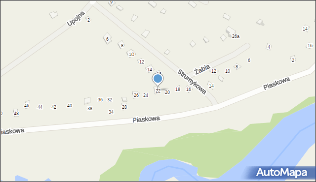 Popowo-Parcele, Piaskowa, 22, mapa Popowo-Parcele