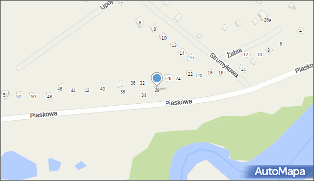 Popowo-Parcele, Piaskowa, 28, mapa Popowo-Parcele