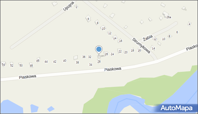 Popowo-Parcele, Piaskowa, 30, mapa Popowo-Parcele