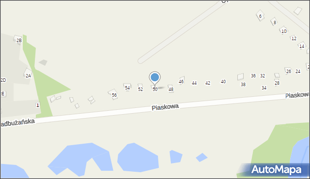 Popowo-Parcele, Piaskowa, 50, mapa Popowo-Parcele