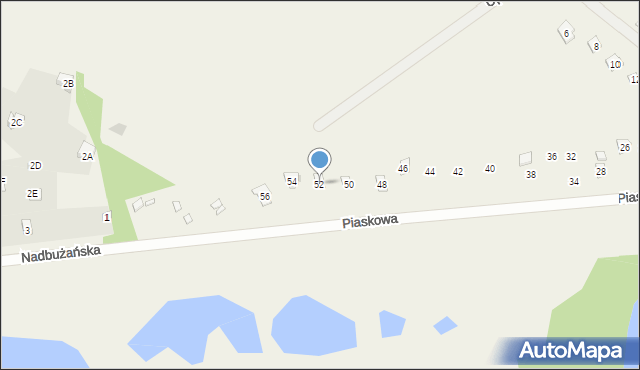 Popowo-Parcele, Piaskowa, 52, mapa Popowo-Parcele