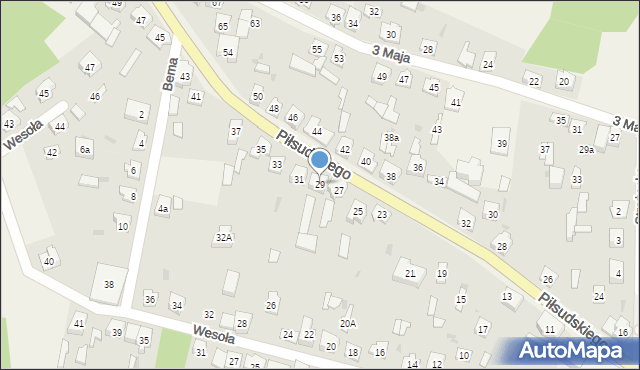 Poraj, Piłsudskiego Józefa, marsz., 29, mapa Poraj