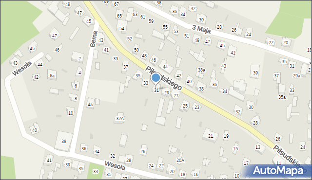 Poraj, Piłsudskiego Józefa, marsz., 31, mapa Poraj