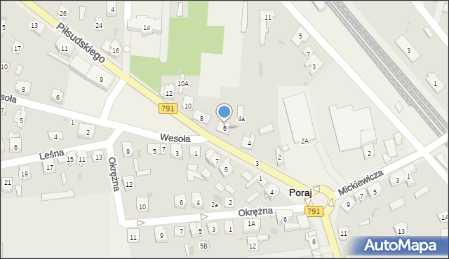 Poraj, Piłsudskiego Józefa, marsz., 6, mapa Poraj