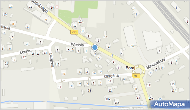 Poraj, Piłsudskiego Józefa, marsz., 7, mapa Poraj