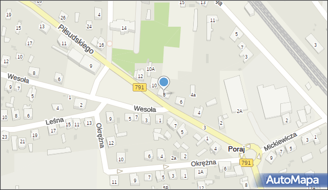 Poraj, Piłsudskiego Józefa, marsz., 8, mapa Poraj