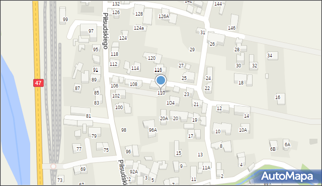 Poronin, Piłsudskiego Józefa, marsz., 110, mapa Poronin