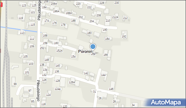 Poronin, Piłsudskiego Józefa, marsz., 164, mapa Poronin