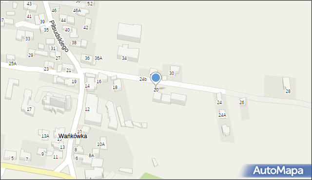 Poronin, Piłsudskiego Józefa, marsz., 20, mapa Poronin