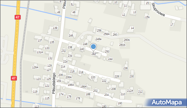 Poronin, Piłsudskiego Józefa, marsz., 242, mapa Poronin