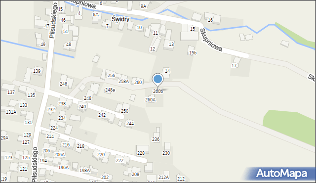 Poronin, Piłsudskiego Józefa, marsz., 260b, mapa Poronin