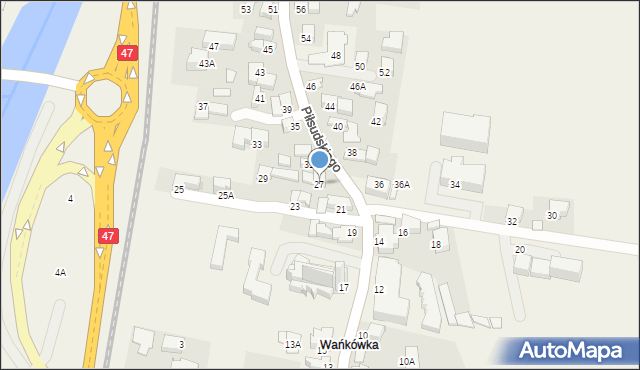 Poronin, Piłsudskiego Józefa, marsz., 27, mapa Poronin