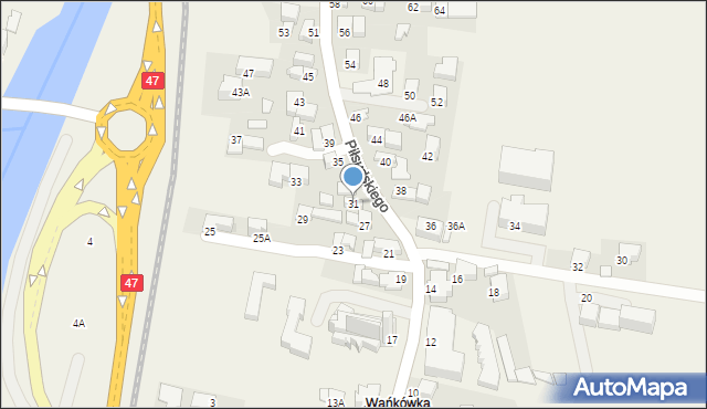 Poronin, Piłsudskiego Józefa, marsz., 31, mapa Poronin