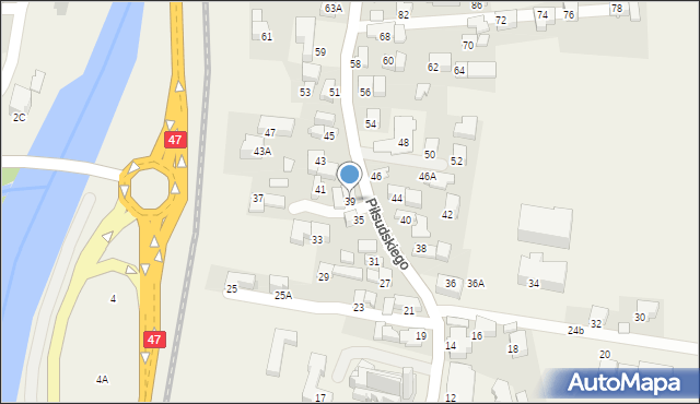 Poronin, Piłsudskiego Józefa, marsz., 39, mapa Poronin