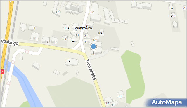 Poronin, Piłsudskiego Józefa, marsz., 4, mapa Poronin