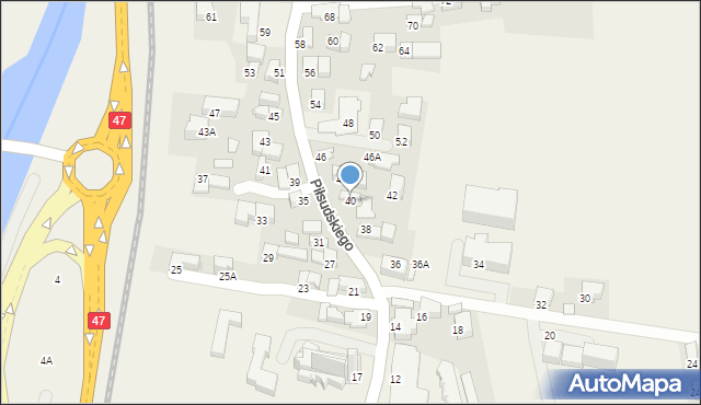 Poronin, Piłsudskiego Józefa, marsz., 40, mapa Poronin