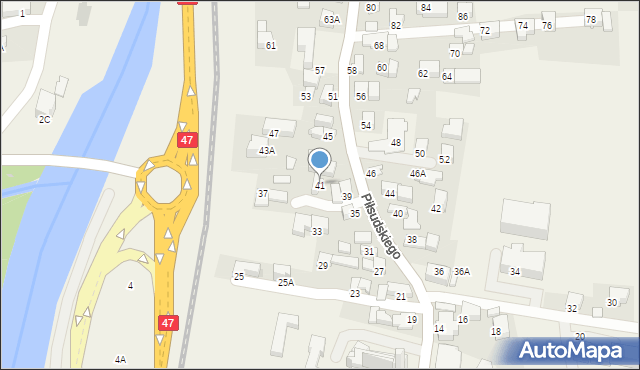 Poronin, Piłsudskiego Józefa, marsz., 41, mapa Poronin