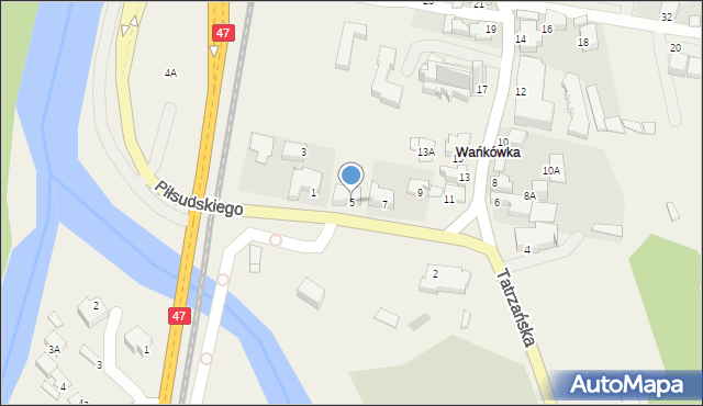 Poronin, Piłsudskiego Józefa, marsz., 5, mapa Poronin