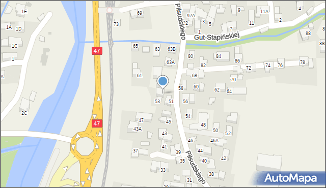 Poronin, Piłsudskiego Józefa, marsz., 55, mapa Poronin