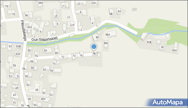 Poronin, Piłsudskiego Józefa, marsz., 78, mapa Poronin