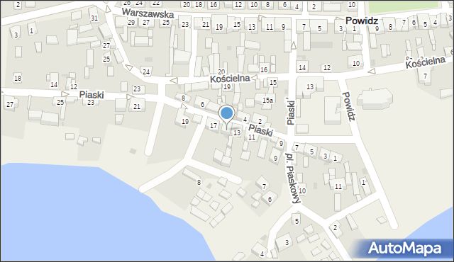 Powidz, Piaski, 15, mapa Powidz