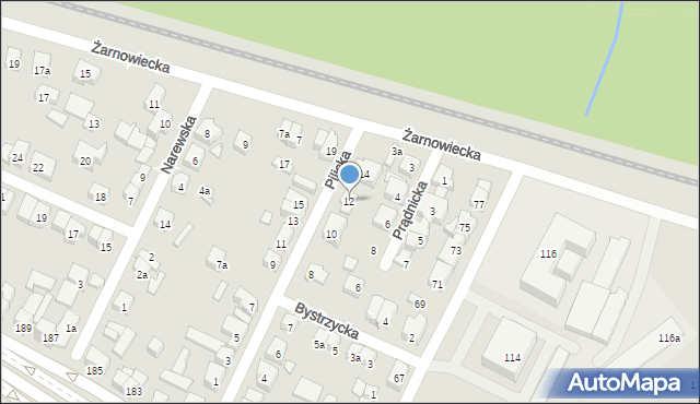 Poznań, Pilicka, 12, mapa Poznania