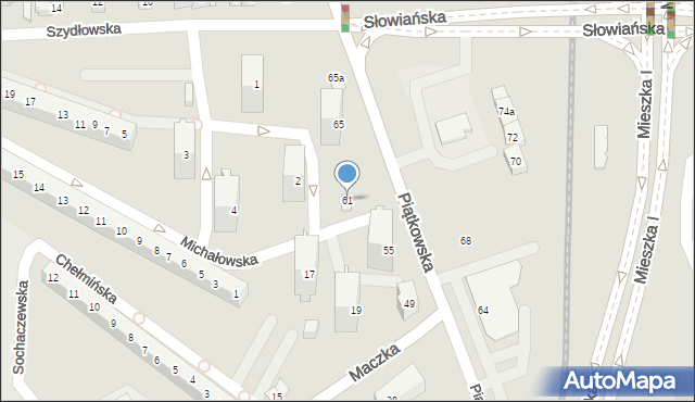 Poznań, Piątkowska, 61, mapa Poznania